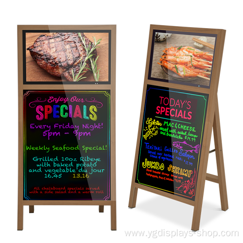 21.5 Inch LCD Signage With LED Writing Baord